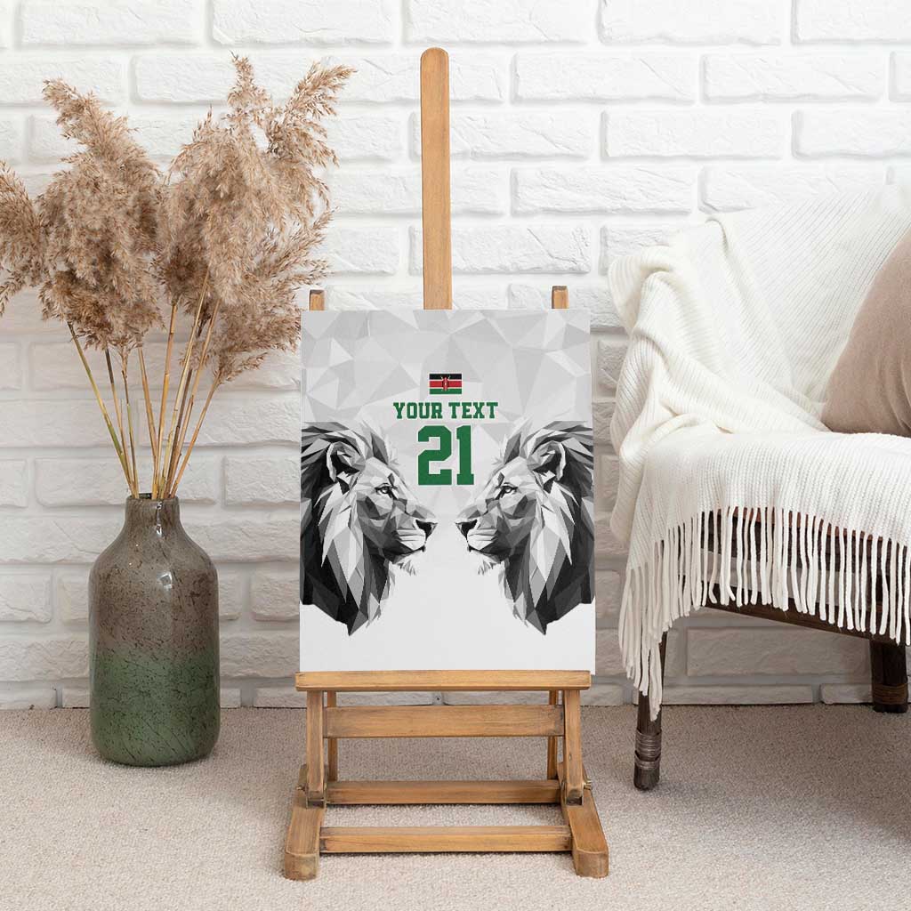 Custom Rugby Africa Kenya Canvas Wall Art White Kenyan 22-23 Motif - African Pride