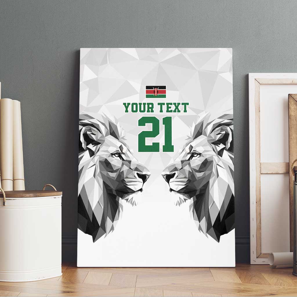 Custom Rugby Africa Kenya Canvas Wall Art White Kenyan 22-23 Motif - African Pride