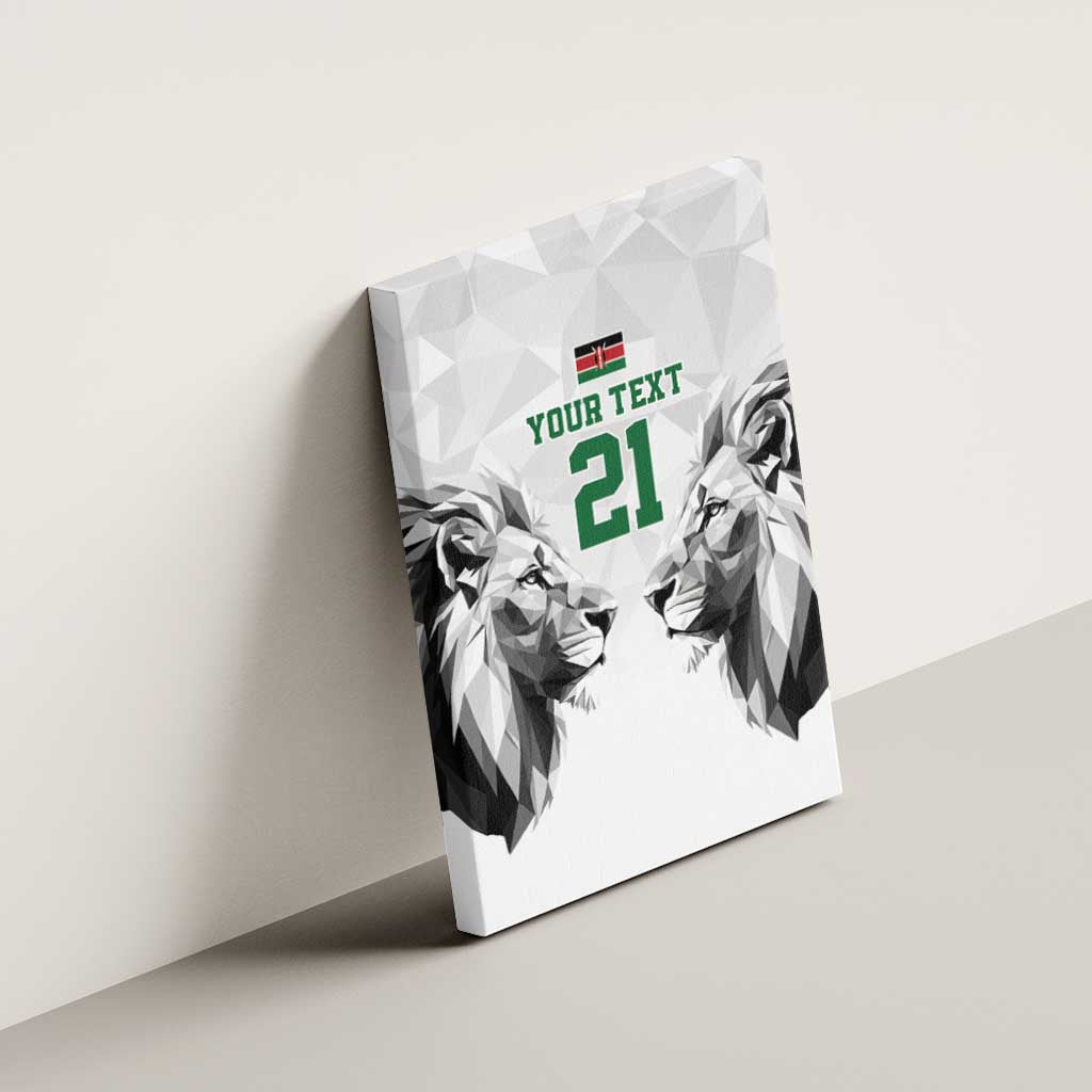 Custom Rugby Africa Kenya Canvas Wall Art White Kenyan 22-23 Motif - African Pride