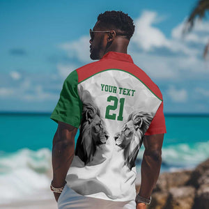 Custom Rugby Africa Kenya Hawaiian Shirt White Kenyan 22-23 Motif - African Pride