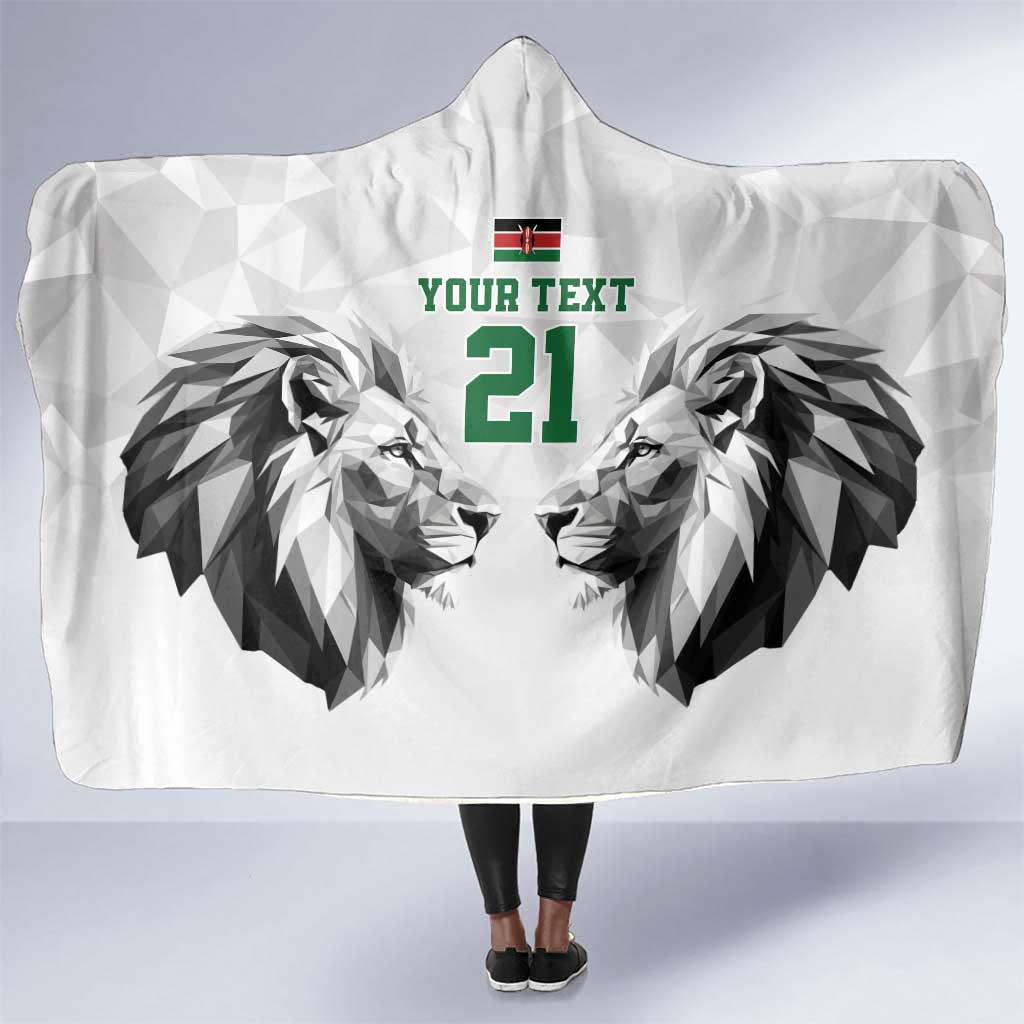 Custom Rugby Africa Kenya Hooded Blanket White Kenyan 22-23 Motif - African Pride