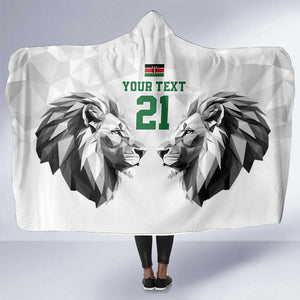 Custom Rugby Africa Kenya Hooded Blanket White Kenyan 22-23 Motif - African Pride