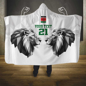 Custom Rugby Africa Kenya Hooded Blanket White Kenyan 22-23 Motif - African Pride