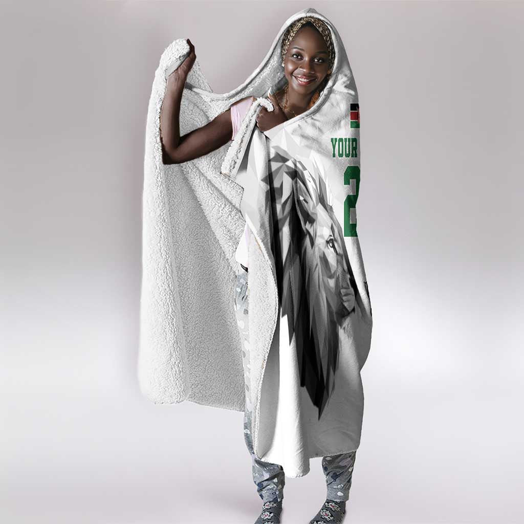 Custom Rugby Africa Kenya Hooded Blanket White Kenyan 22-23 Motif - African Pride
