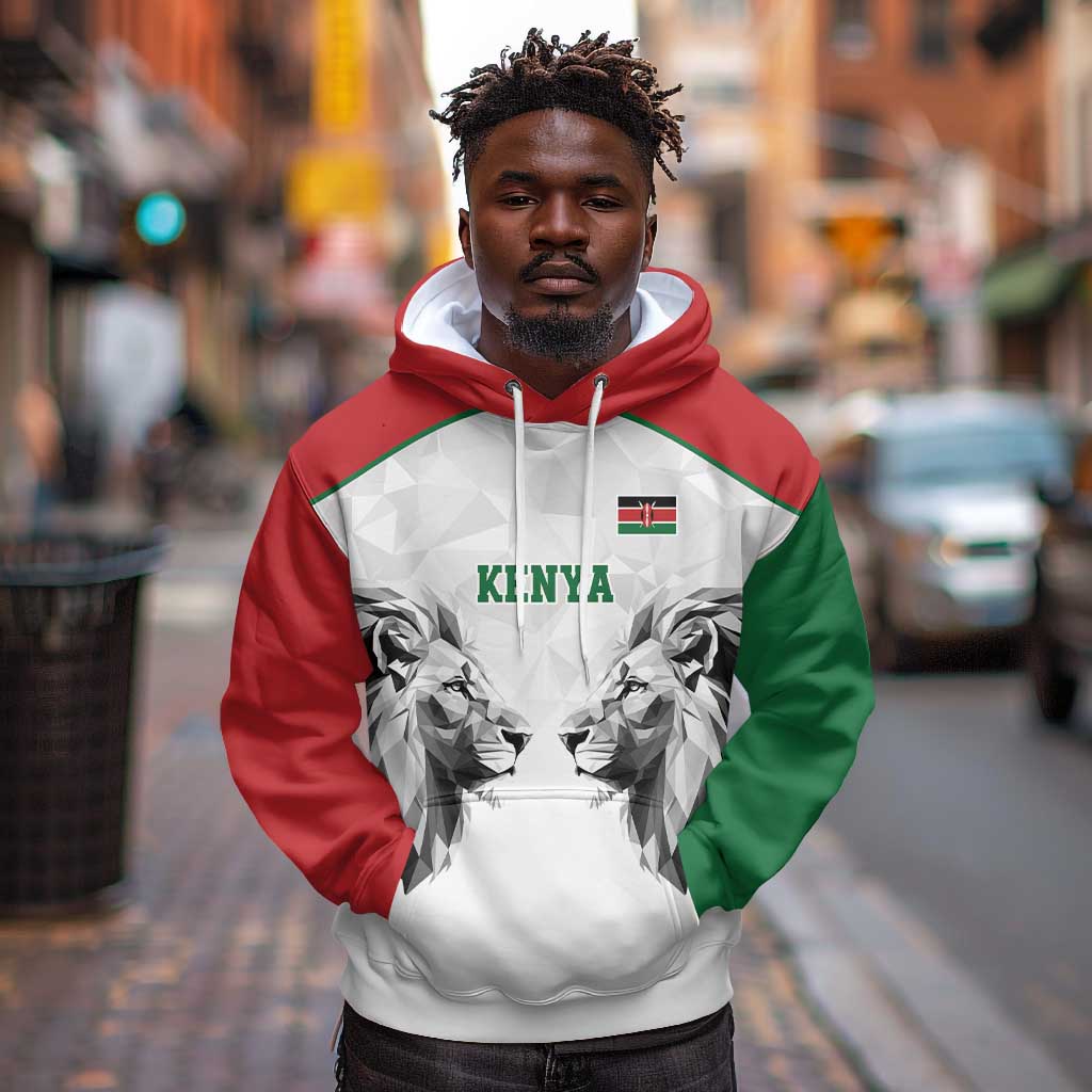 Custom Rugby Africa Kenya Hoodie White Kenyan 22-23 Motif - African Pride