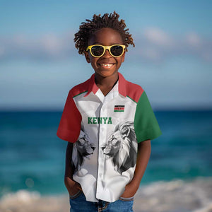 Custom Rugby Africa Kenya Kid Hawaiian Shirt White Kenyan 22-23 Motif - African Pride
