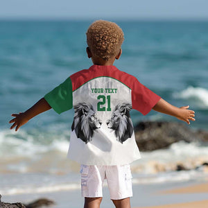 Custom Rugby Africa Kenya Kid Hawaiian Shirt White Kenyan 22-23 Motif - African Pride