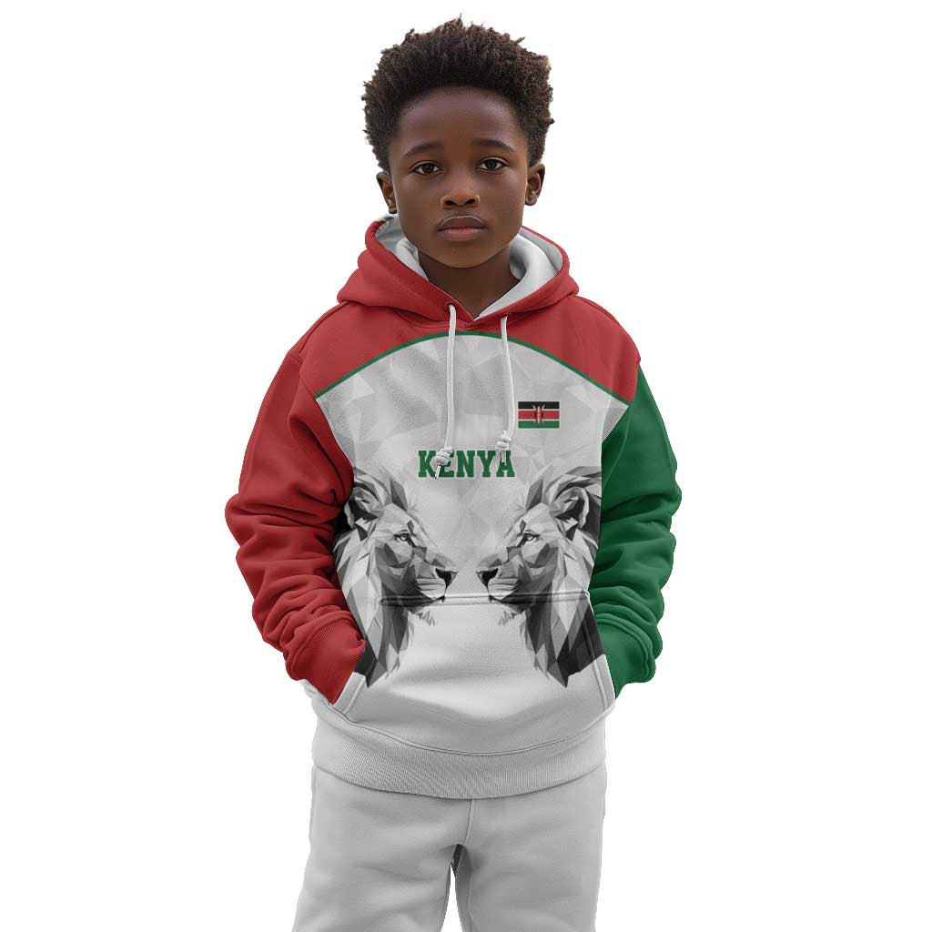Custom Rugby Africa Kenya Kid Hoodie White Kenyan 22-23 Motif - African Pride