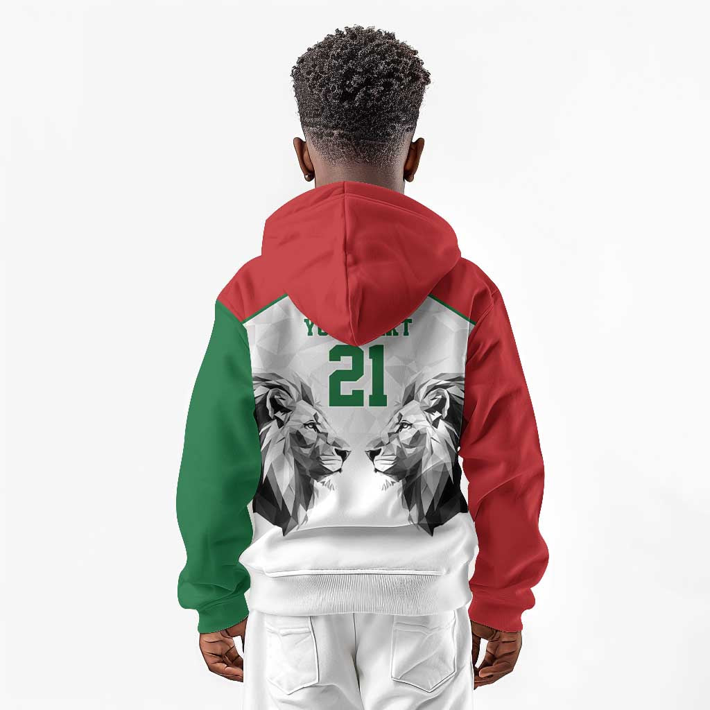 Custom Rugby Africa Kenya Kid Hoodie White Kenyan 22-23 Motif - African Pride