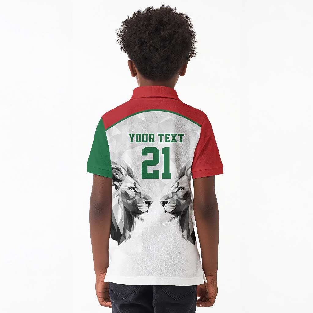 Custom Rugby Africa Kenya Kid Polo Shirt White Kenyan 22-23 Motif - African Pride