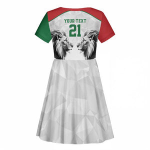 Custom Rugby Africa Kenya Kid Short Sleeve Dress White Kenyan 22-23 Motif - African Pride