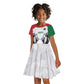 Custom Rugby Africa Kenya Kid Short Sleeve Dress White Kenyan 22-23 Motif - African Pride