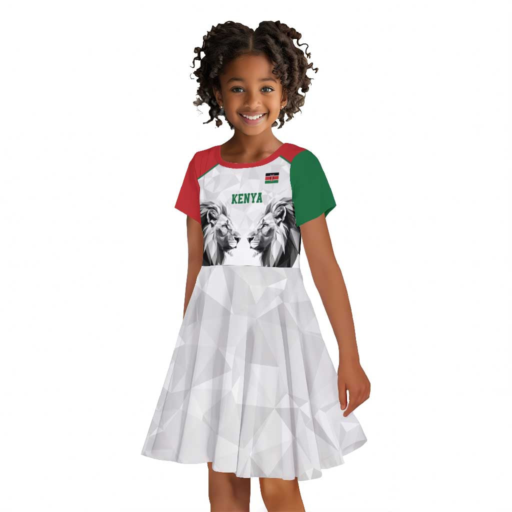 Custom Rugby Africa Kenya Kid Short Sleeve Dress White Kenyan 22-23 Motif - African Pride