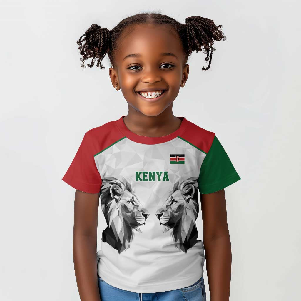 Custom Rugby Africa Kenya Kid T shirt White Kenyan 22-23 Motif - African Pride