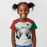 Custom Rugby Africa Kenya Kid T shirt White Kenyan 22-23 Motif - African Pride