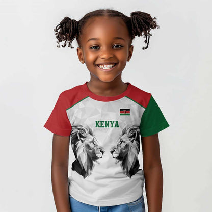 Custom Rugby Africa Kenya Kid T shirt White Kenyan 22-23 Motif - African Pride