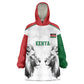 Custom Rugby Africa Kenya Kid Wearable Blanket Hoodie White Kenyan 22-23 Motif - African Pride