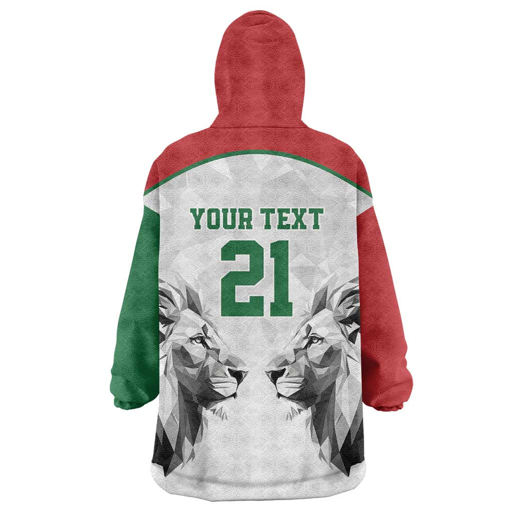 Custom Rugby Africa Kenya Kid Wearable Blanket Hoodie White Kenyan 22-23 Motif - African Pride