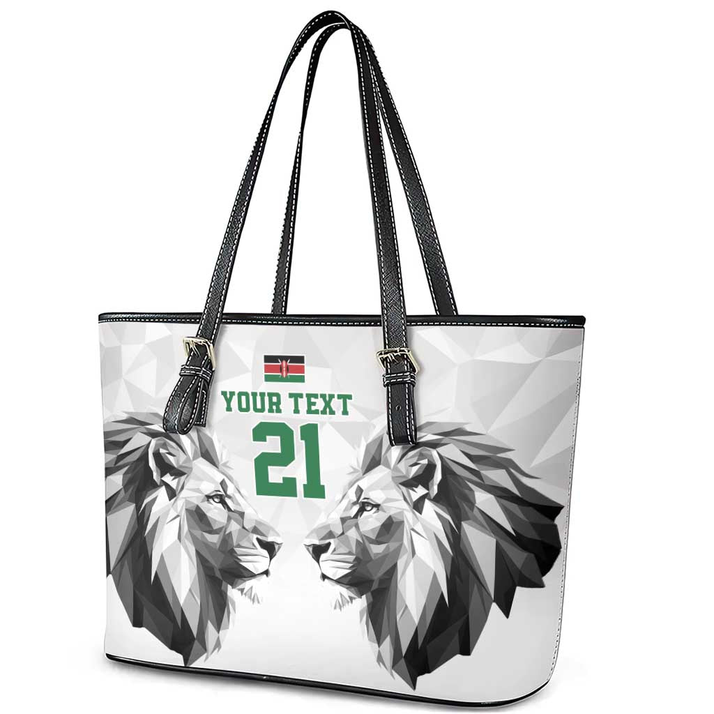 Custom Rugby Africa Kenya Leather Tote Bag White Kenyan 22-23 Motif - African Pride