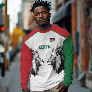 Custom Rugby Africa Kenya Long Sleeve Shirt White Kenyan 22-23 Motif - African Pride