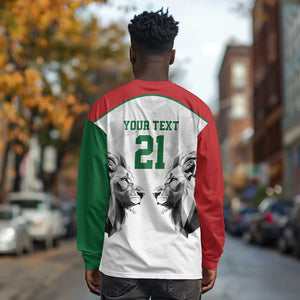 Custom Rugby Africa Kenya Long Sleeve Shirt White Kenyan 22-23 Motif - African Pride