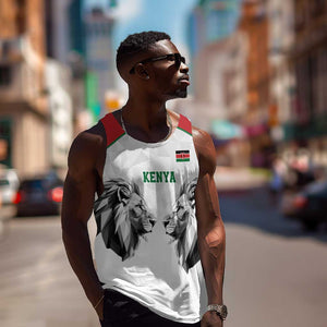Custom Rugby Africa Kenya Men Tank Top White Kenyan 22-23 Motif - African Pride