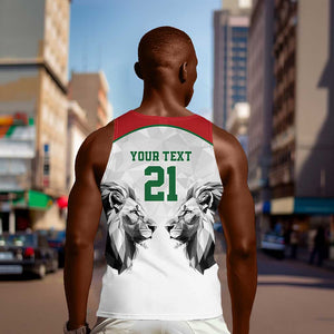 Custom Rugby Africa Kenya Men Tank Top White Kenyan 22-23 Motif - African Pride