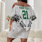 Custom Rugby Africa Kenya Off Shoulder Short Dress White Kenyan 22-23 Motif - African Pride