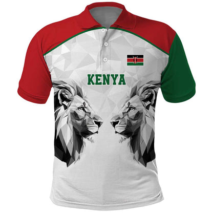 Custom Rugby Africa Kenya Polo Shirt White Kenyan 22-23 Motif - African Pride