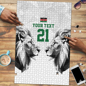 Custom Rugby Africa Kenya Puzzle White Kenyan 22-23 Motif