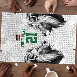 Custom Rugby Africa Kenya Puzzle White Kenyan 22-23 Motif