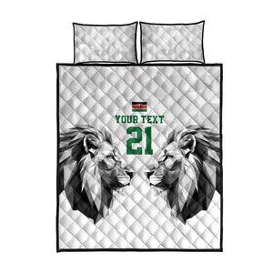 Custom Rugby Africa Kenya Quilt Bed Set White Kenyan 22-23 Motif - African Pride