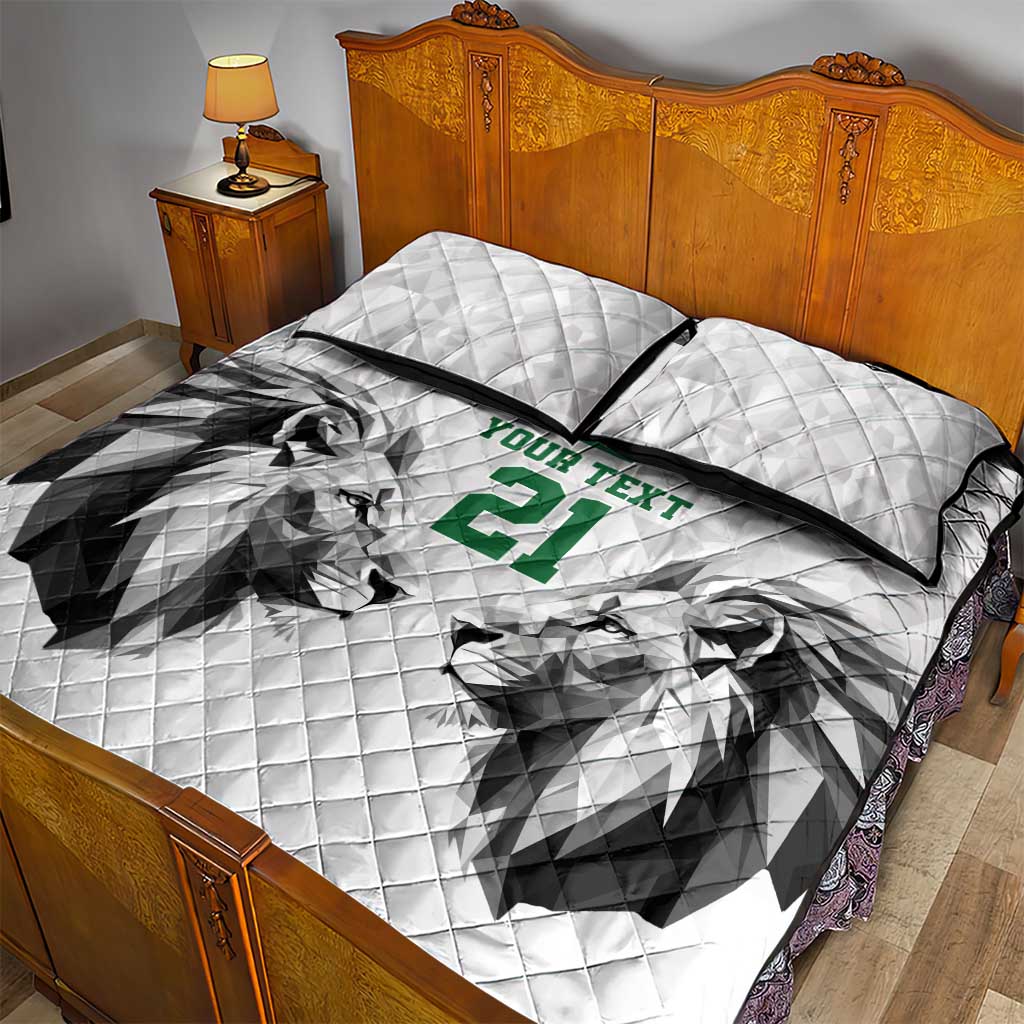 Custom Rugby Africa Kenya Quilt Bed Set White Kenyan 22-23 Motif - African Pride