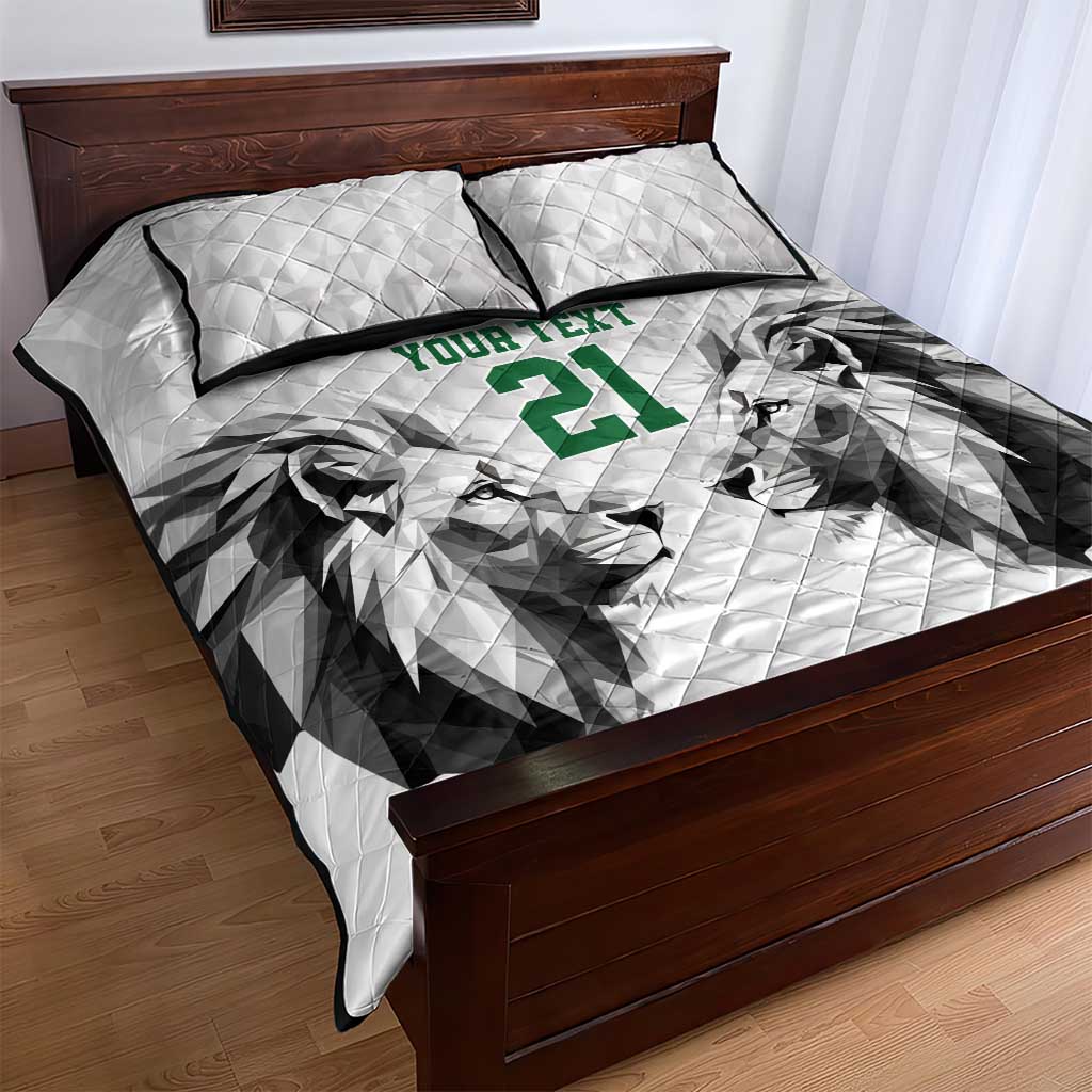 Custom Rugby Africa Kenya Quilt Bed Set White Kenyan 22-23 Motif - African Pride