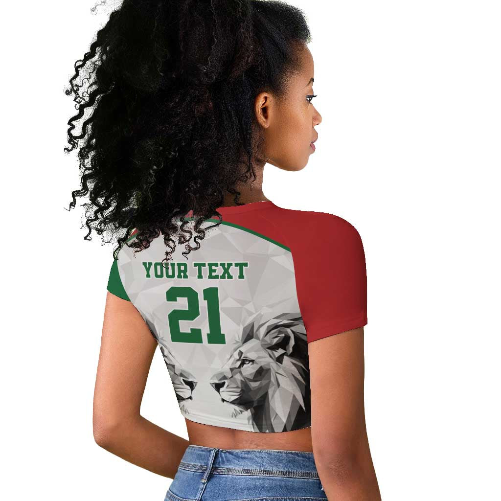 Custom Rugby Africa Kenya Raglan Cropped T shirt White Kenyan 22-23 Motif - African Pride