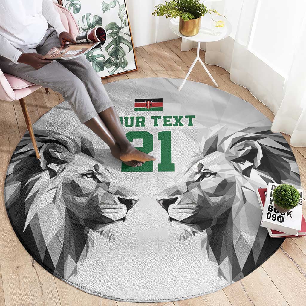 Custom Rugby Africa Kenya Round Carpet White Kenyan 22-23 Motif - African Pride