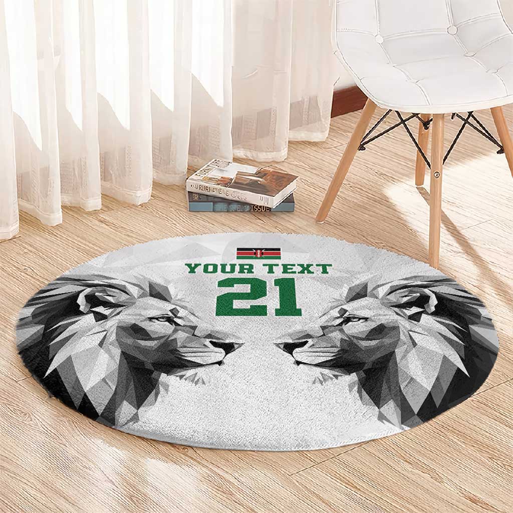 Custom Rugby Africa Kenya Round Carpet White Kenyan 22-23 Motif - African Pride