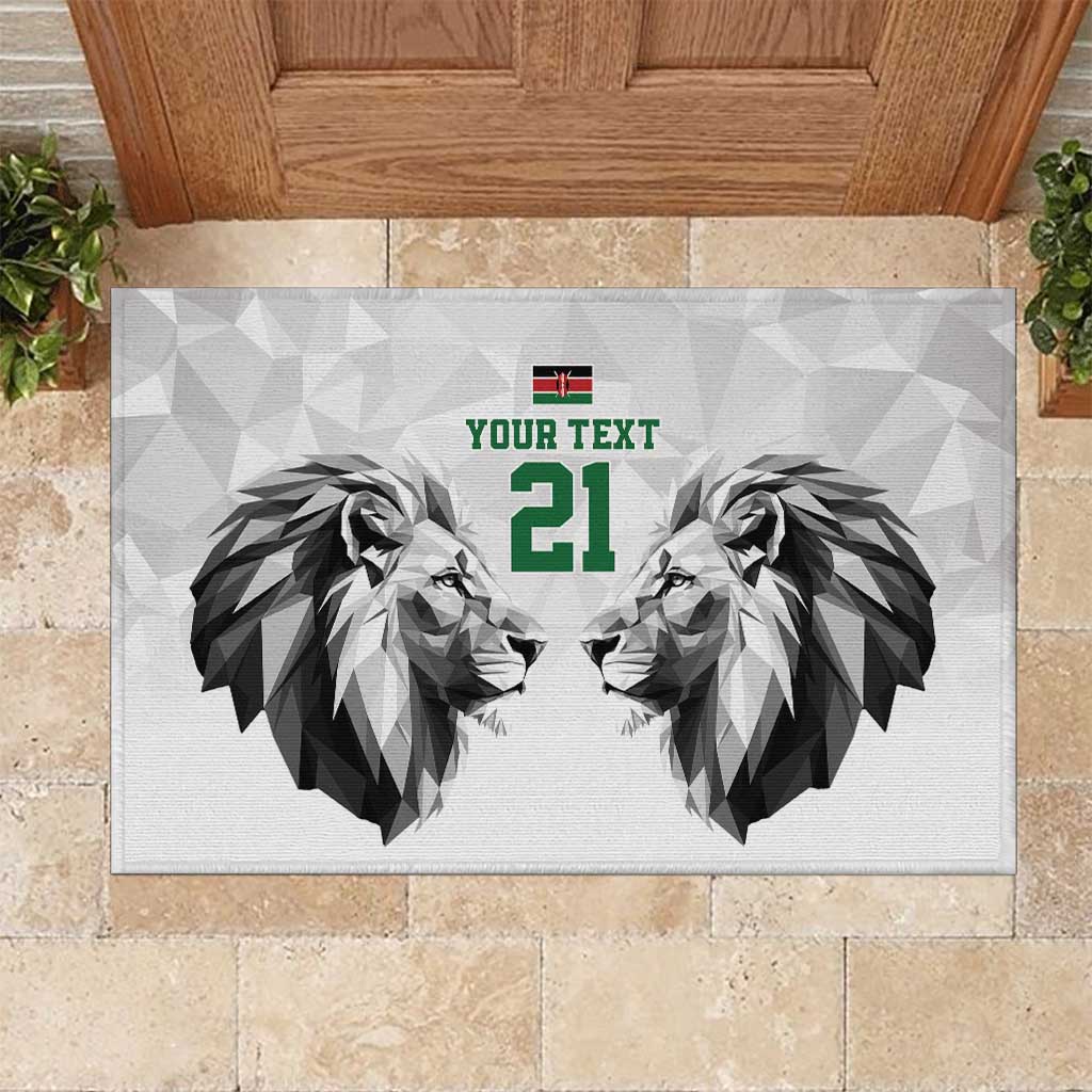 Custom Rugby Africa Kenya Rubber Doormat White Kenyan 22-23 Motif - African Pride