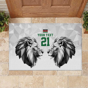 Custom Rugby Africa Kenya Rubber Doormat White Kenyan 22-23 Motif - African Pride