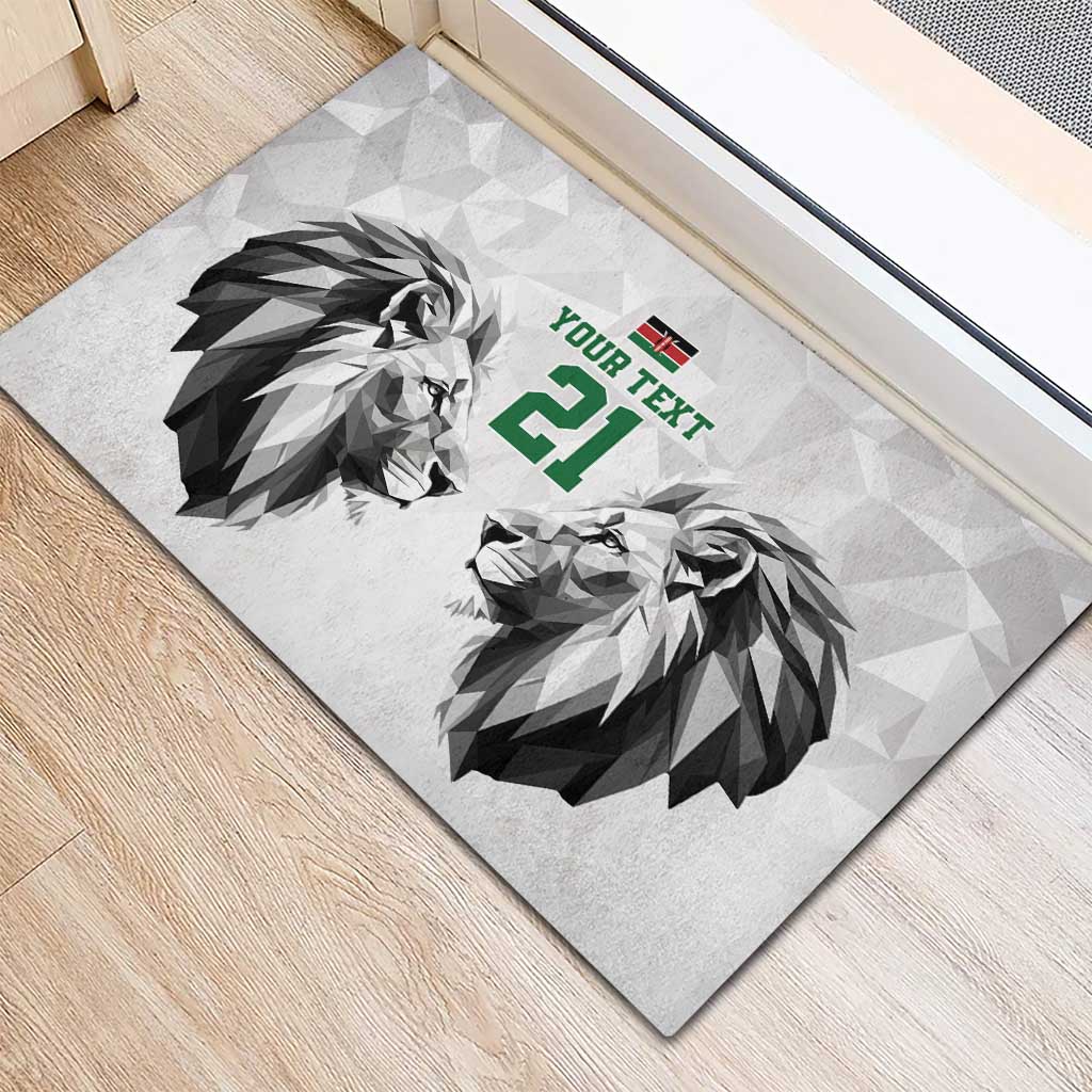 Custom Rugby Africa Kenya Rubber Doormat White Kenyan 22-23 Motif - African Pride