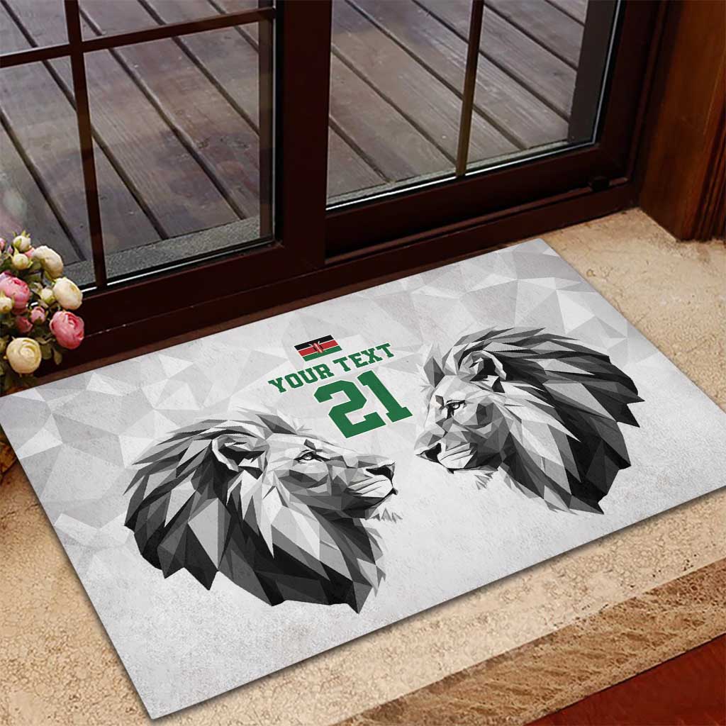 Custom Rugby Africa Kenya Rubber Doormat White Kenyan 22-23 Motif - African Pride