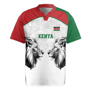Custom Rugby Africa Kenya Rugby Jersey White Kenyan 22-23 Motif - African Pride