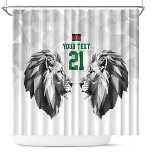 Custom Rugby Africa Kenya Shower Curtain White Kenyan 22-23 Motif - African Pride