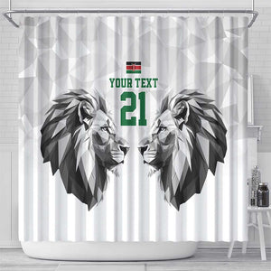 Custom Rugby Africa Kenya Shower Curtain White Kenyan 22-23 Motif - African Pride