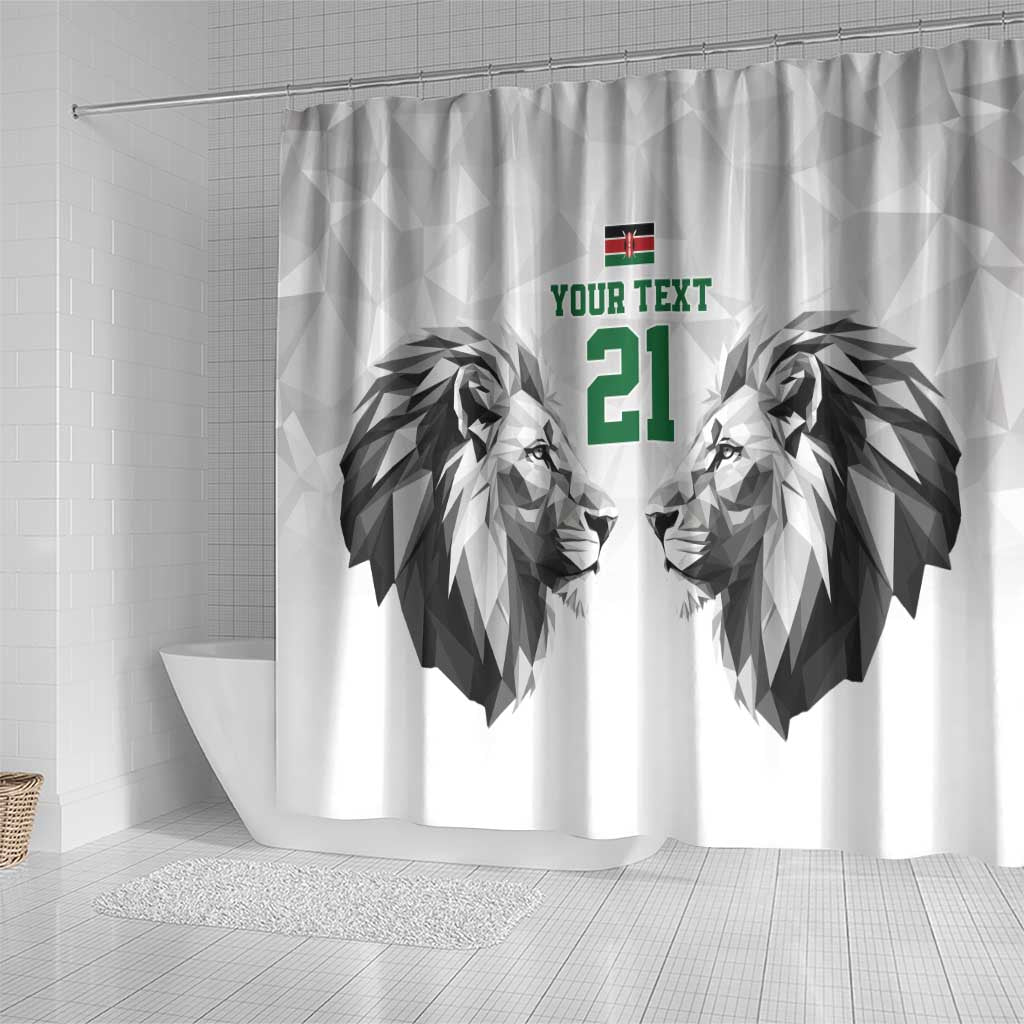 Custom Rugby Africa Kenya Shower Curtain White Kenyan 22-23 Motif - African Pride