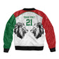 Custom Rugby Africa Kenya Sleeve Zip Bomber Jacket White Kenyan 22-23 Motif - African Pride