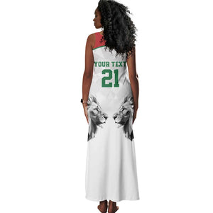 Custom Rugby Africa Kenya Tank Maxi Dress White Kenyan 22-23 Motif - African Pride
