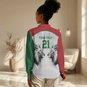 Custom Rugby Africa Kenya Women Casual Shirt White Kenyan 22-23 Motif - African Pride