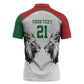 Custom Rugby Africa Kenya Zipper Polo Shirt White Kenyan 22-23 Motif