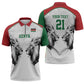 Custom Rugby Africa Kenya Zipper Polo Shirt White Kenyan 22-23 Motif